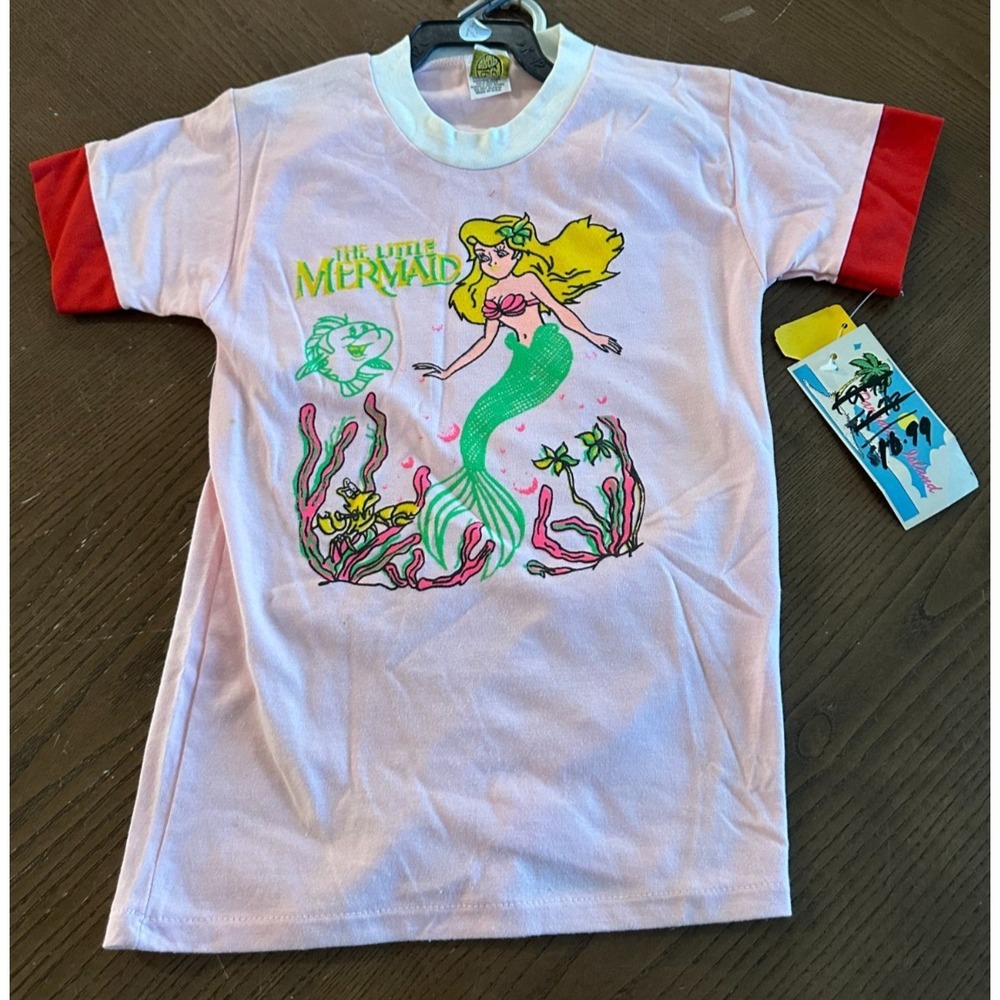 Vintage Size‎ 6T Disney The Little Mermaid 2 Piece Shorts Outfit 1990s USA NWT